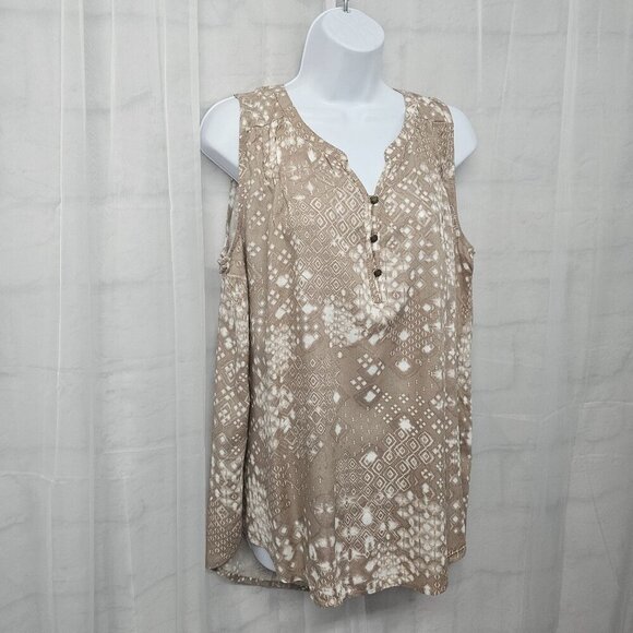 Sonoma Tan Aztec Boho Tank Festival Hippie L - Picture 4 of 11
